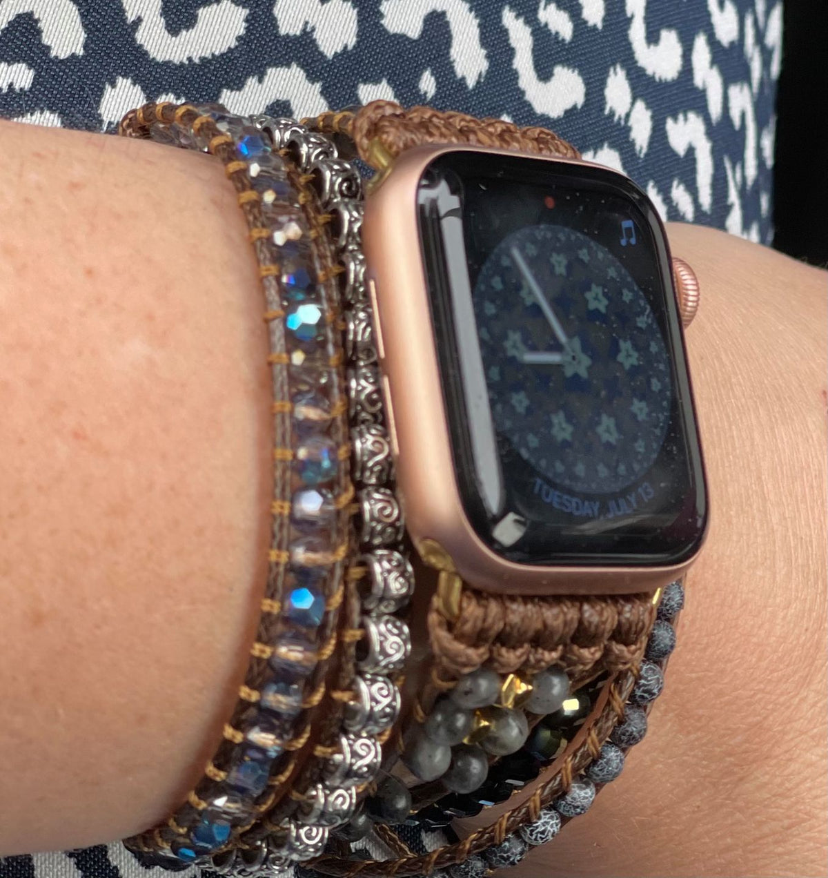 Bracelet pour Apple Watch &quot;Onyx Clair de Lune&quot; Pour Protection