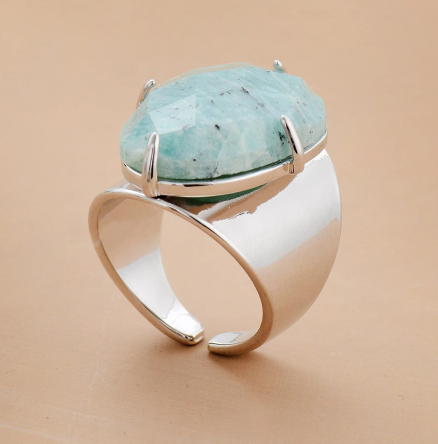Amazonite Ring For Soothing Harmony and Inner Truth