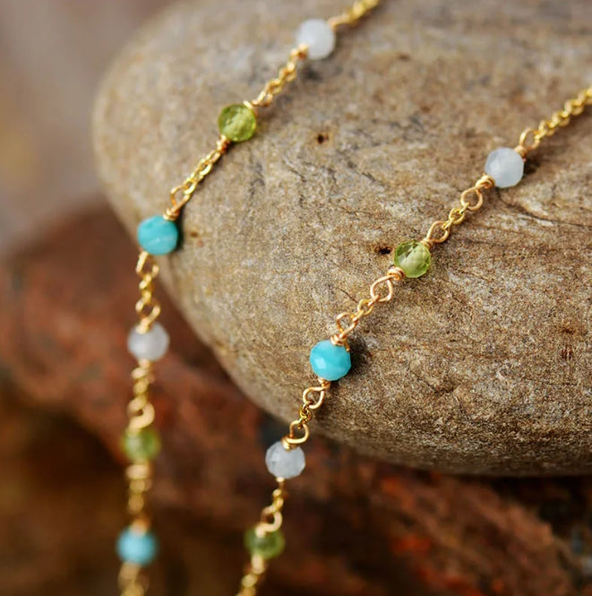 Opal and Quartz Necklace: Inner Radiance and Harmony