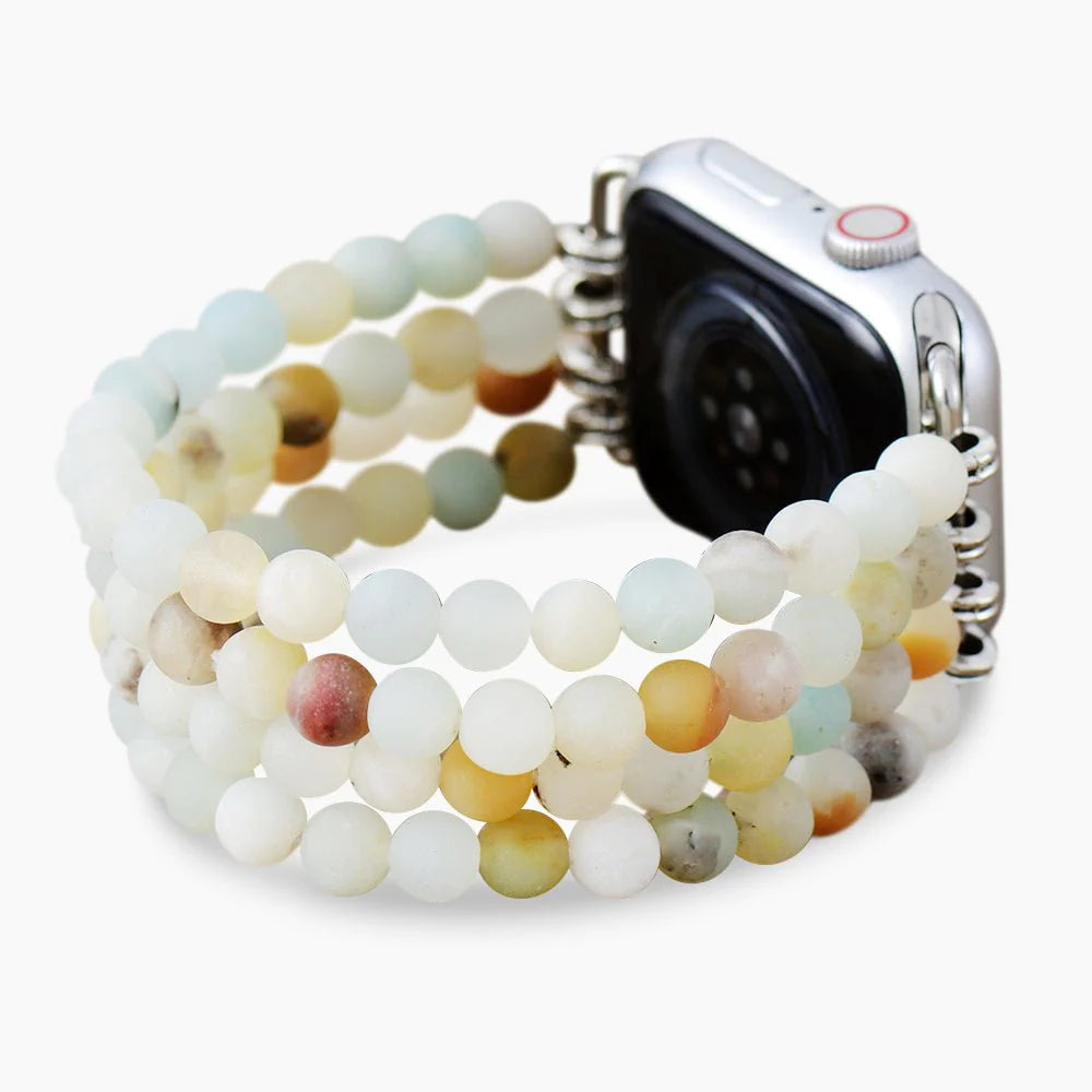 Bracelet Extensible en Jaspe d&#39;Amazonite pour Apple Watch