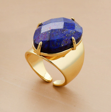 Lapis Lazuli Wisdom Ring: A Guardian of Emotional Harmony and Inner Balance