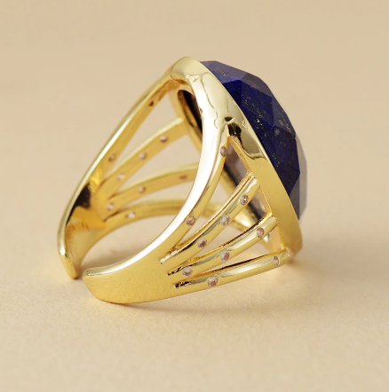 Bague de Protection en Lapis Lazuli Pour Harmonie Émotionnelle et Sagesse Intérieure