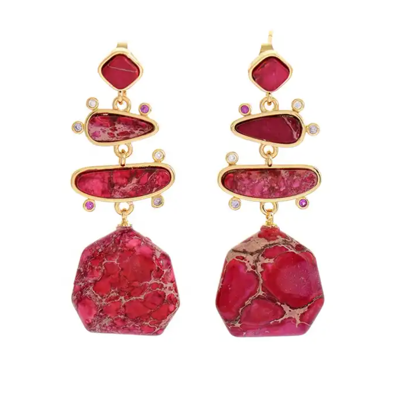 “Red Emperor Jasper Energy” Earrings 