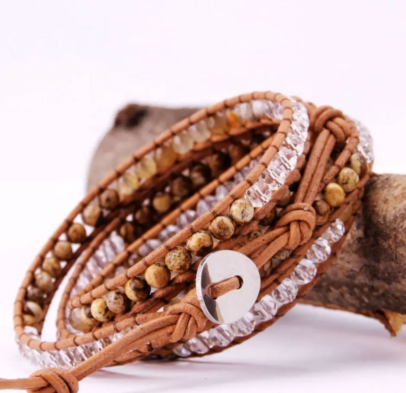 “Brown Agate Warmth” Stability Wrap Bracelet