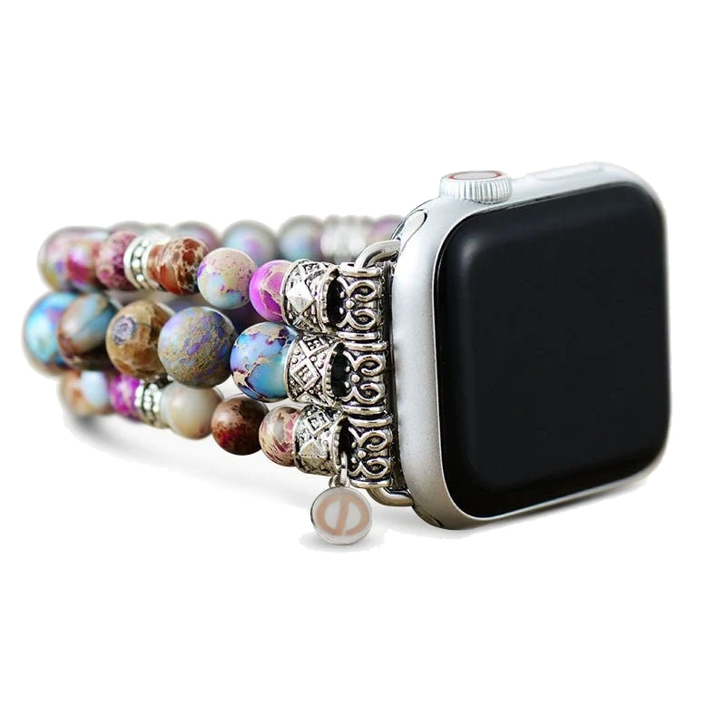 Bracelet Montre Apple Watch Extensible en Jaspe Intense