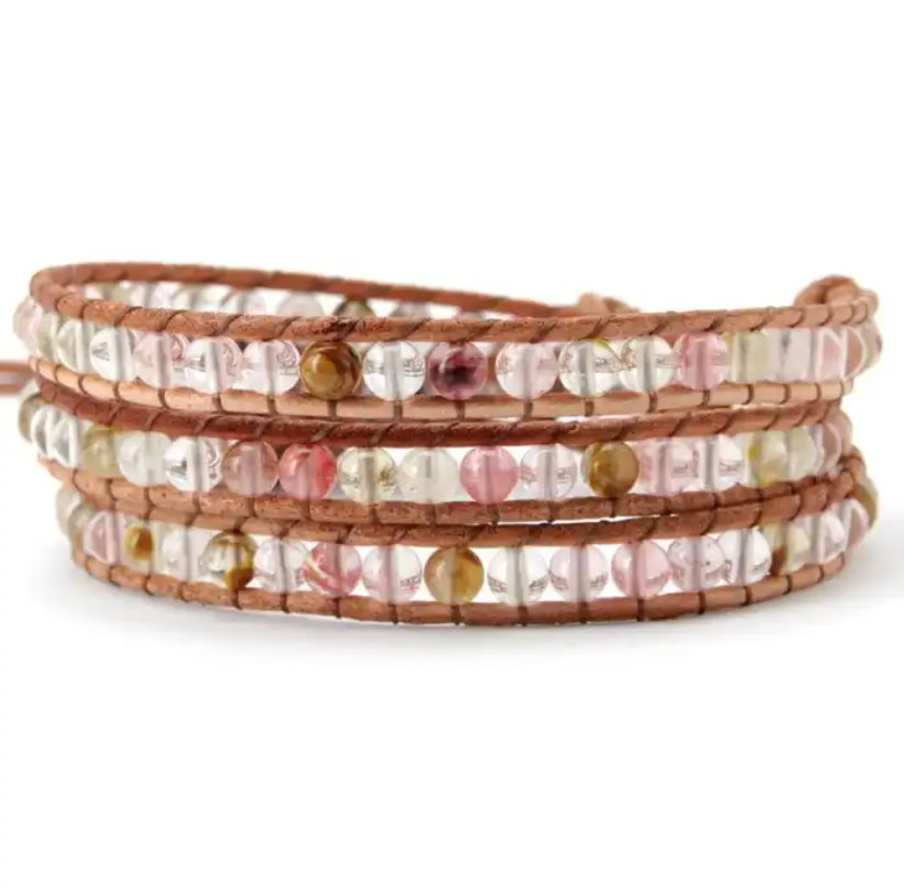 “Crystal Clarity” Wrap Bracelet in Transparent Quartz