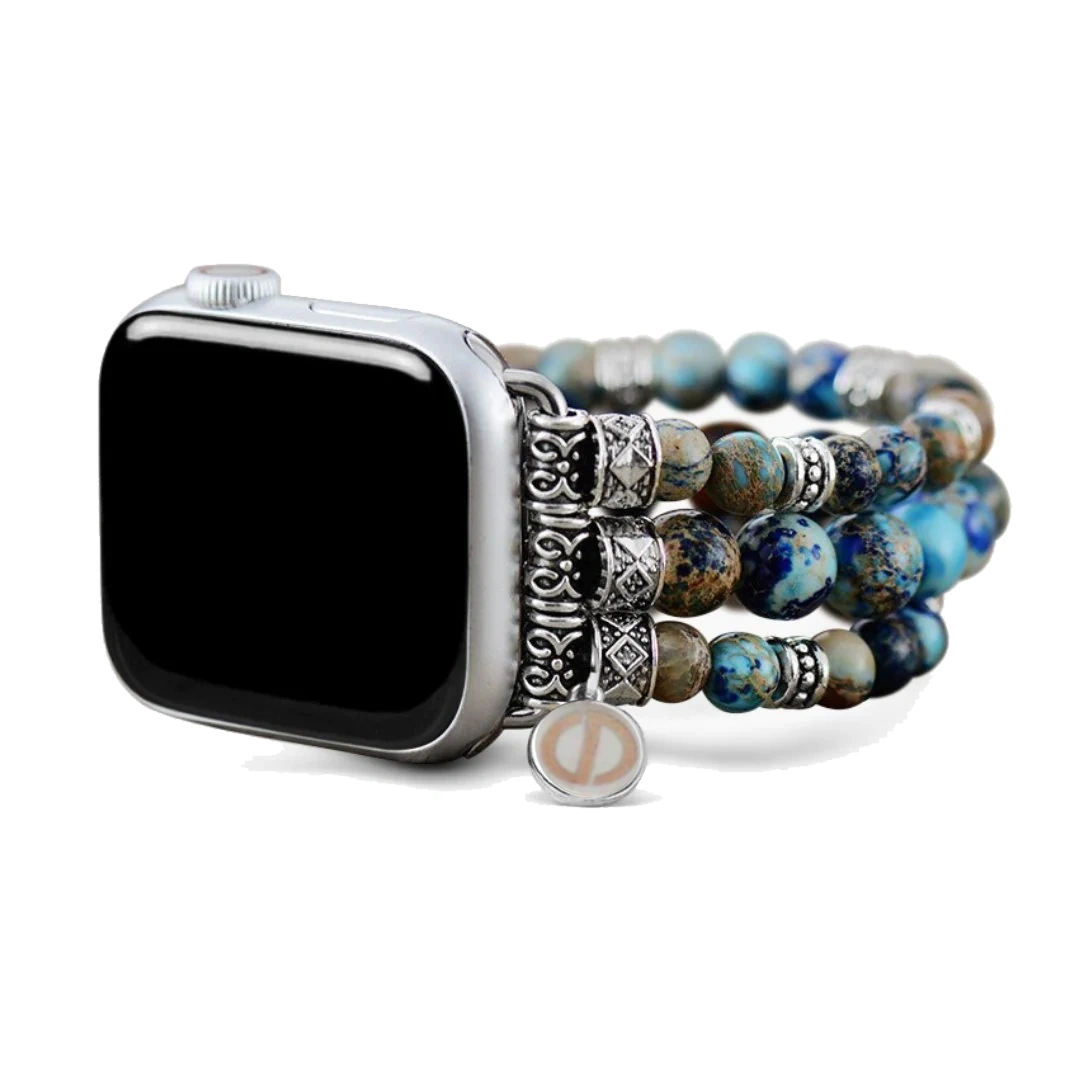 Bracelet Montre Apple Watch Extensible en Jaspe Impérial