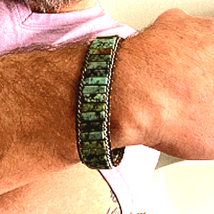 Bracelet Manchette en Turquoise Océanique Pour Créativité et Prédiction