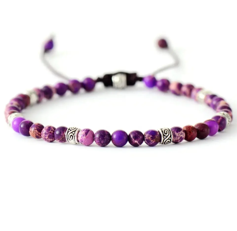 Bracelet en Cristal Violet &quot;Harmonie Spirituelle&quot;