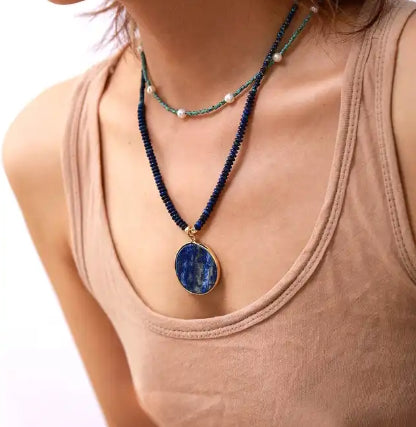Soothing Lapis Lazuli Necklace: Deep Wisdom and Elegance
