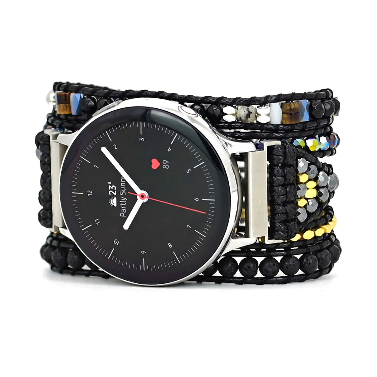 Bracelet Montre Nuit Noire pour Samsung Galaxy ou Garmin
