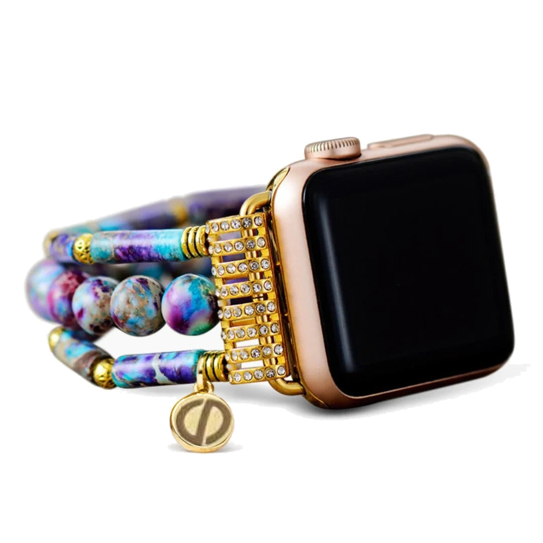 Bracelet Extensible en Jaspe Lavande pour Apple Watch