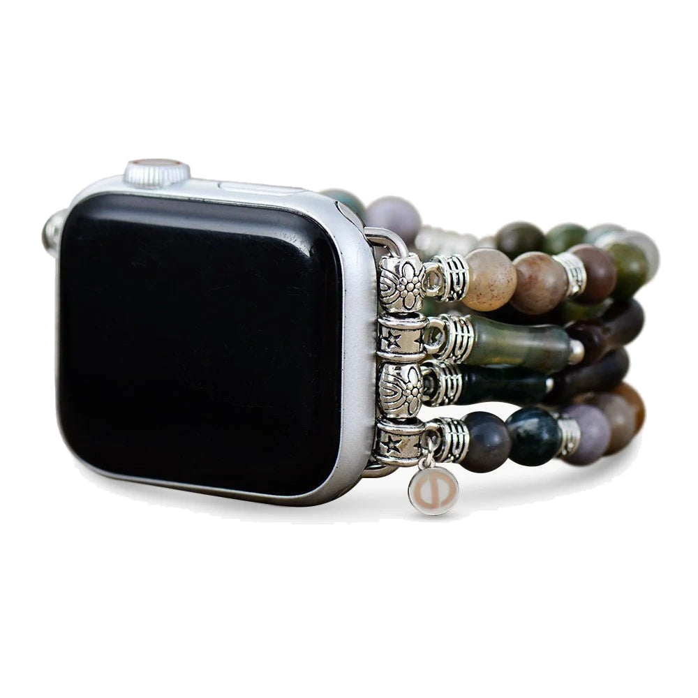 Bracelet Extensible en Agate Vintage pour Apple Watch
