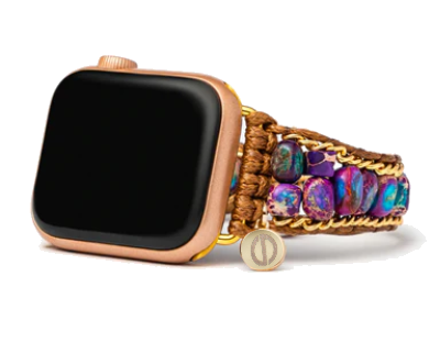 Bracelet pour Apple Watch en Jaspe &quot;Clair de Lune&quot; | Pour Protection